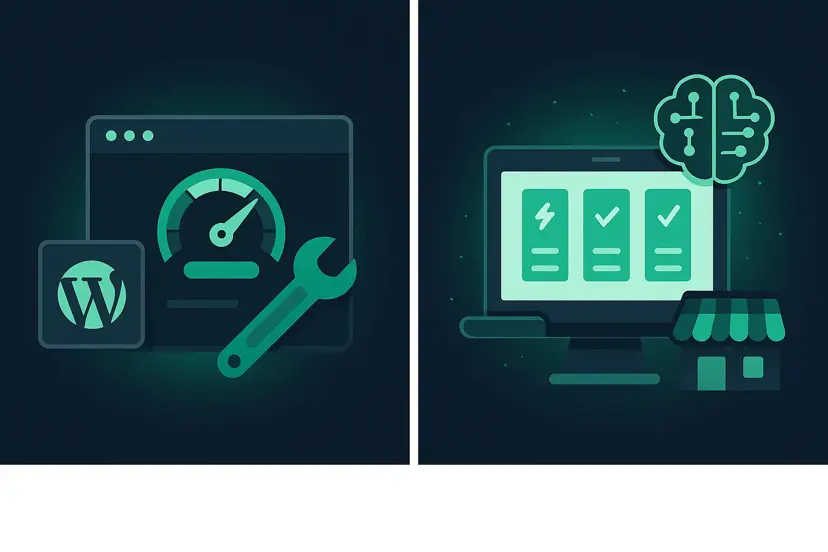 Pagelyze interface for running a free AI website health check on a small business website