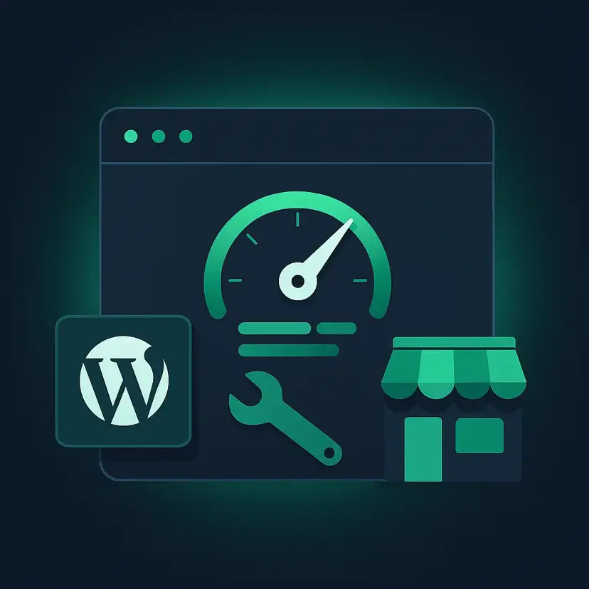 Technical website performance dashboard showing responsiveness and rendering fixes