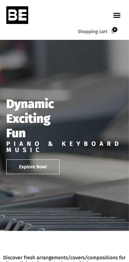 Mobile screenshot of the Bradley Eustace website