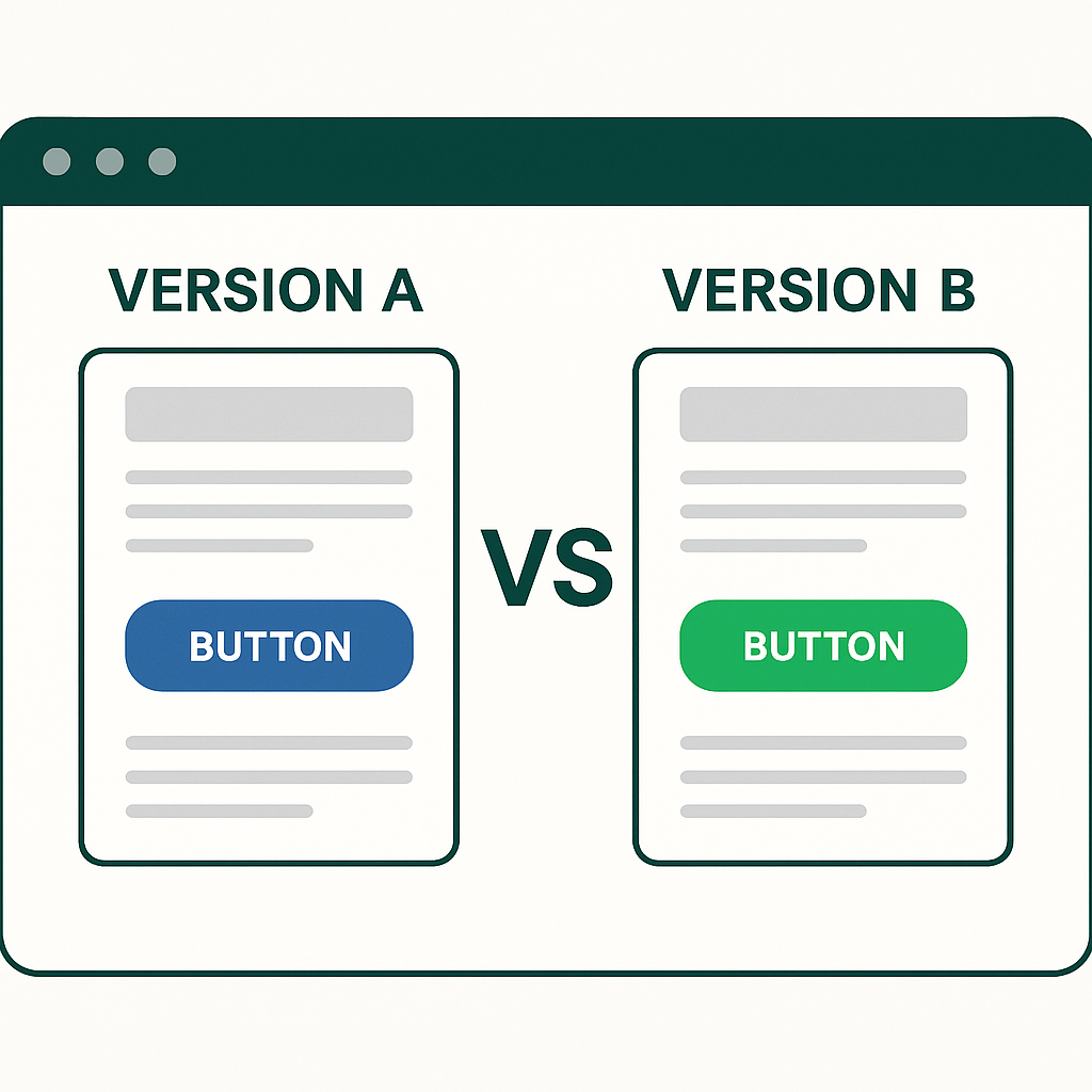 A/B split-screen UI comparison showing two versions of the same flow