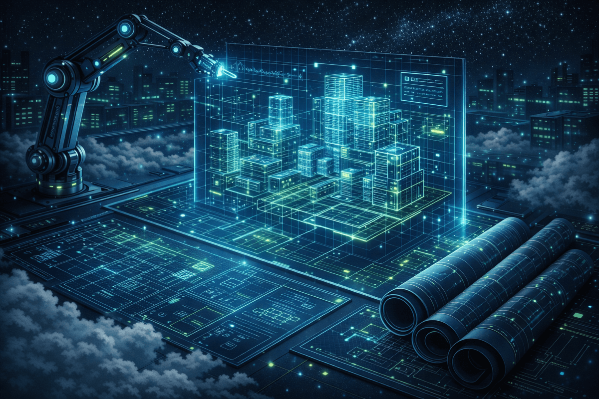 A digital blueprint representing CloudFormation infrastructure as code